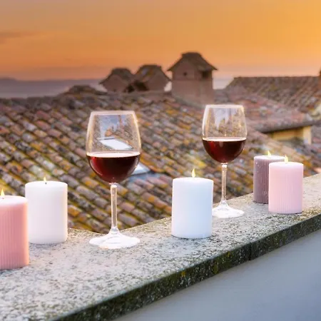 Terrazza Silena, Centro Storico Con Vista Cortona! Lejlighed Cortona